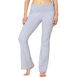 Plus Size Foldover Bootcut Leggings Lightweight Stretch Lounge Pants Gray